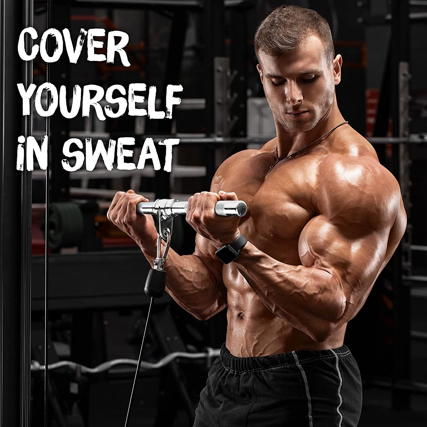 Cable Machine Attachment, Row Handles, Tricep Rope, Straight Bar, V Bar, LAT Pulldown Accessories Load 880 LB for Home Gym