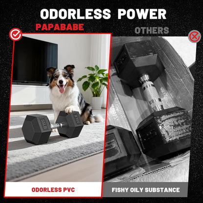 HEX Dumbbell Set 2.5-125Lb, Rubber Encased Home Gym Dumbbells, Exercise & Fitness Weights Dumbbells for Women & Men, Hand Weight for Strength Training