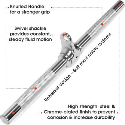 Cable Machine Attachment, Row Handles, Tricep Rope, Straight Bar, V Bar, LAT Pulldown Accessories Load 880 LB for Home Gym